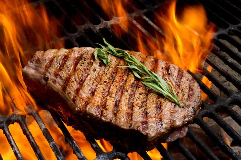 Steak being grilled