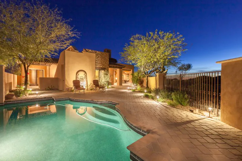 Luxury outdoor pool area