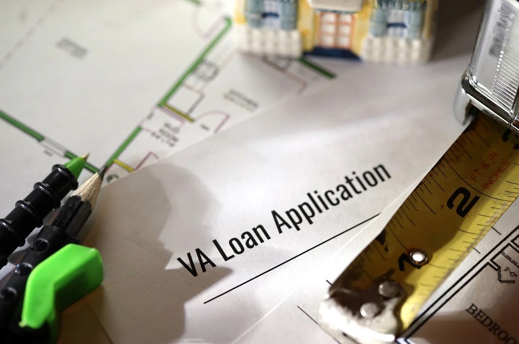 VA loan application on document