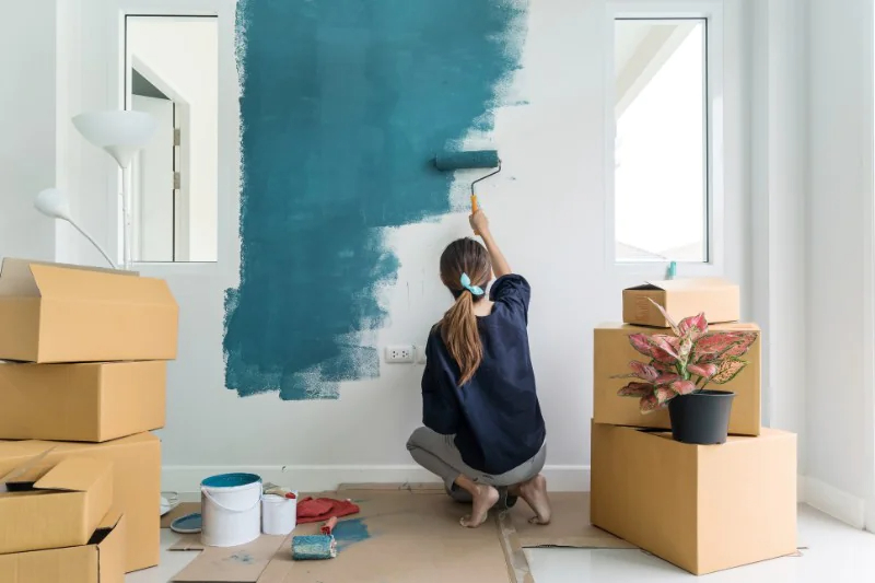 a woman staging her home before selling it